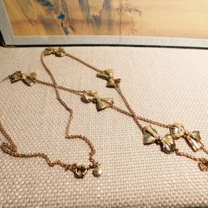 J.Crew Gold Bow Long Necklace